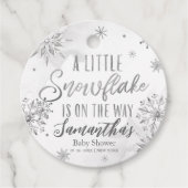 A Little Snowflake Baby Shower Dank Je Bedankjes Labels (Voorkant)