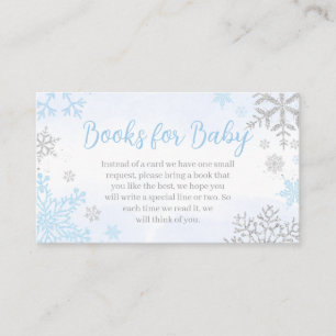 A Little Snowflake Blue Baby shower Boeken voor Ba Informatiekaartje