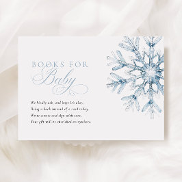 A Little Snowflake Blue Baby shower Boeken voor Ba Informatiekaartje