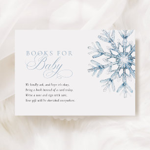 A Little Snowflake Blue Baby shower Boeken voor Ba Informatiekaartje