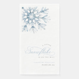 A Little Snowflake Blue Baby Shower Servet