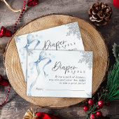 A little Snowflake Blue Bow Glitter Baby Shower Informatiekaartje