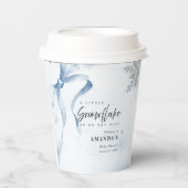 A little Snowflake Blue Bow Glitter Baby Shower Papieren Bekers (Voorkant)