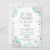 A Little Snowflake is op weg naar het Baby shower Kaart (Voorkant)