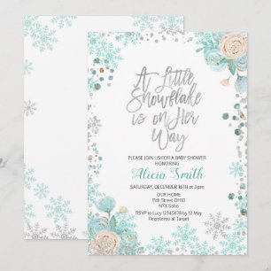A Little Snowflake is op weg naar het Baby shower Kaart