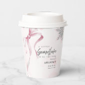 A little Snowflake Pink Bow Glitter Baby Shower  Papieren Bekers (Achterkant)