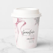 A little Snowflake Pink Bow Glitter Baby Shower  Papieren Bekers (Voorkant)