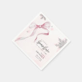 A little Snowflake Pink Bow Glitter Baby Shower Servet (Hoek)