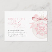 A Little Snowflake Roze Baby shower Boeken voor Ba Informatiekaartje (Voorkant)