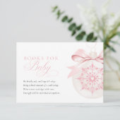 A Little Snowflake Roze Baby shower Boeken voor Ba Informatiekaartje (Staand voorkant)