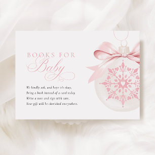 A Little Snowflake Roze Baby shower Boeken voor Ba Informatiekaartje