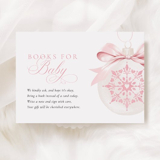 A Little Snowflake Roze Baby shower Boeken voor Ba Informatiekaartje