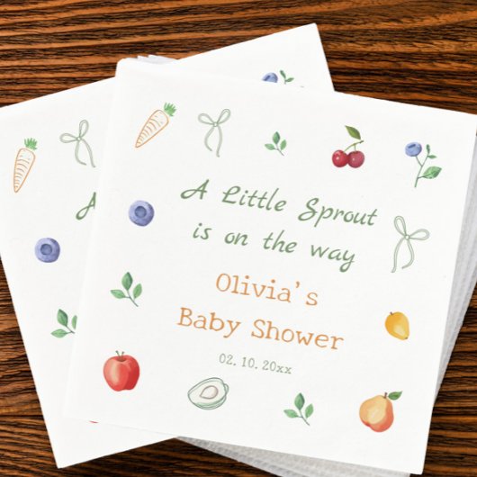 A Little Sprout Baby shower servetten