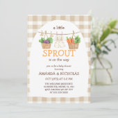 A Little Sprout Is On The Way  Baby Shower Kaart (Staand voorkant)
