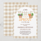 A Little Sprout Is On The Way  Baby Shower Kaart (Voorkant / Achterkant)