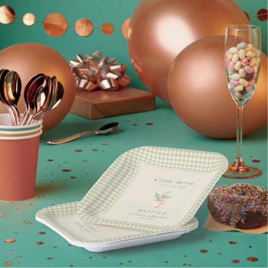 A Little Sprout is on the Way  Baby Shower  Papieren Bordje (Multi)