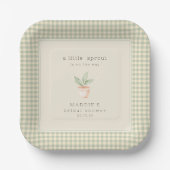 A Little Sprout is on the Way  Baby Shower  Papieren Bordje (Voorkant)