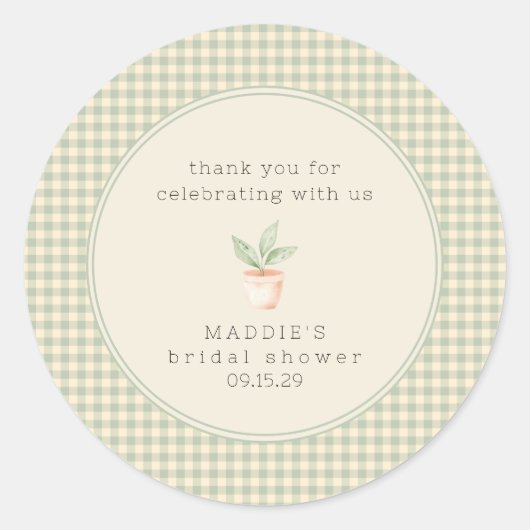 A Little Sprout is on the Way Baby Shower  Ronde Sticker (Voorkant)