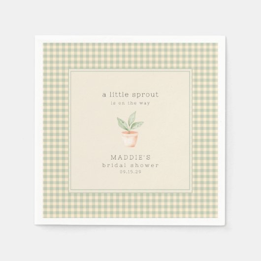 A Little Sprout is on the Way Baby Shower  Servet (Voorkant)