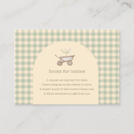 A Little Sprout is op de weg Baby shower Informatiekaartje (Voorkant)