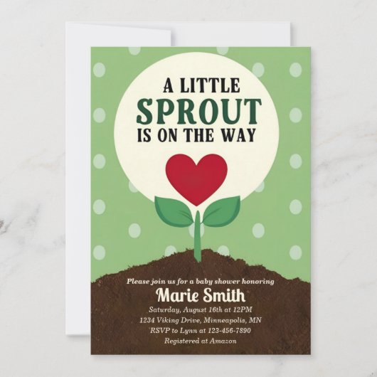 A Little Sprout is op de weg Baby shower Kaart (Voorkant)