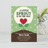 A Little Sprout is op de weg Baby shower Kaart (Staand voorkant)