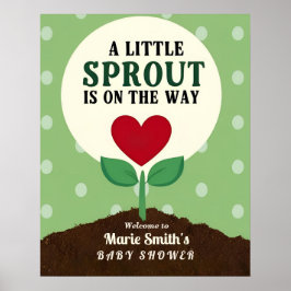 A Little Sprout is op de weg Baby shower Welkom Poster