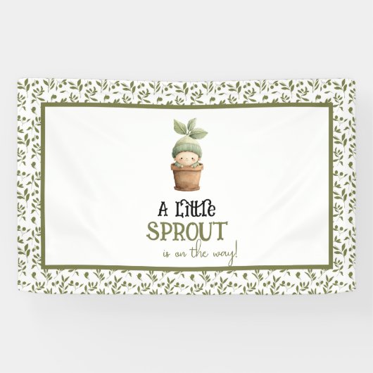 A Little Sprout on the Way Baby Shower Banner (Horizontaal)