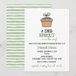A Little Sprout on the Way Baby Shower Invitation Kaart