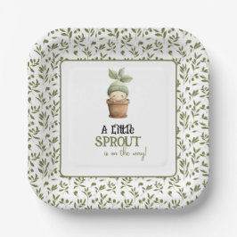 A Little Sprout on the Way Baby Shower Invitation  Papieren Bordje