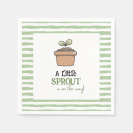 A Little Sprout on the Way Baby Shower Napkins Servet