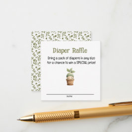 A Little Sprout on the Way Diaper Raffle Card Informatiekaartje