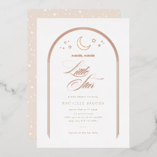 A Little Star Geslachtsneutraal Baby shower Roos G Folie Uitnodiging