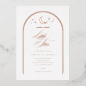 A Little Star Geslachtsneutraal Baby shower Roos G Folie Uitnodiging (Voorkant)