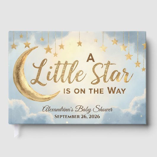 A Little Star Is On The Way Baby shower Gastboek Gastenboek (Voorkant)
