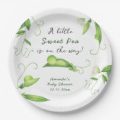 A Little Sweet Pea Is On The Way Baby Shower Papieren Bordje (Voorkant)
