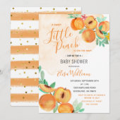 A Little Sweet Peach is onderweg naar het Baby sho Kaart (Voorkant / Achterkant)