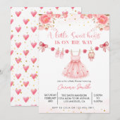 A  Little Sweetheart Baby Shower Invitation Kaart (Voorkant / Achterkant)