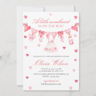 A little sweetheart Baby Shower Invitation Kaart