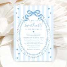 A Little Sweetheart Blue Bow Baby Shower