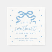 A Little Sweetheart Blue Bow Baby Shower Servet (Voorkant)