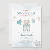 A little sweetheart Blue Boy Baby shower Kaart (Voorkant)