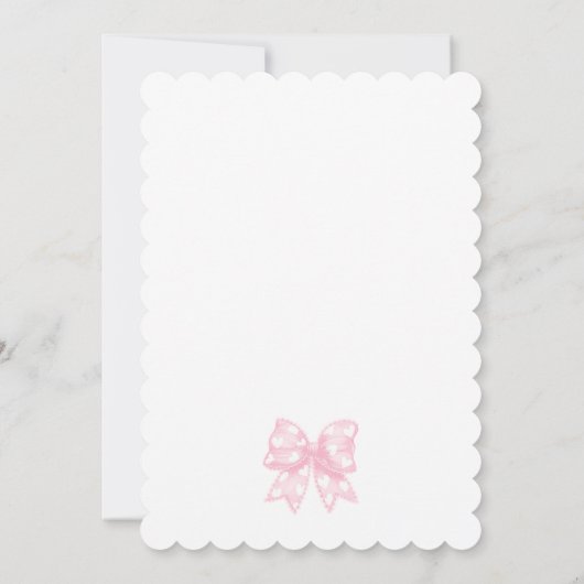 A Little Sweetheart Bow Baby shower Invitation Kaart (Achterkant)