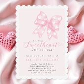 A Little Sweetheart Bow Baby shower Invitation Kaart
