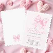 A Little Sweetheart Bow Baby shower Invitation Kaart