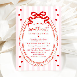 A Little Sweetheart Bow Baby Shower Kaart