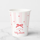A Little Sweetheart Bow Coquette baby shower Papieren Bekers (Voorkant)