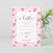 A Little Sweetheart Girl Baby shower Invitation Kaart (Staand voorkant)