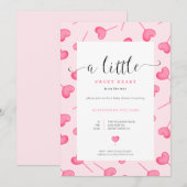A Little Sweetheart Girl Baby shower Invitation Kaart (Voorkant / Achterkant)