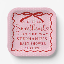 A Little Sweetheart Is On The Way Girl Baby Shower Papieren Bordje